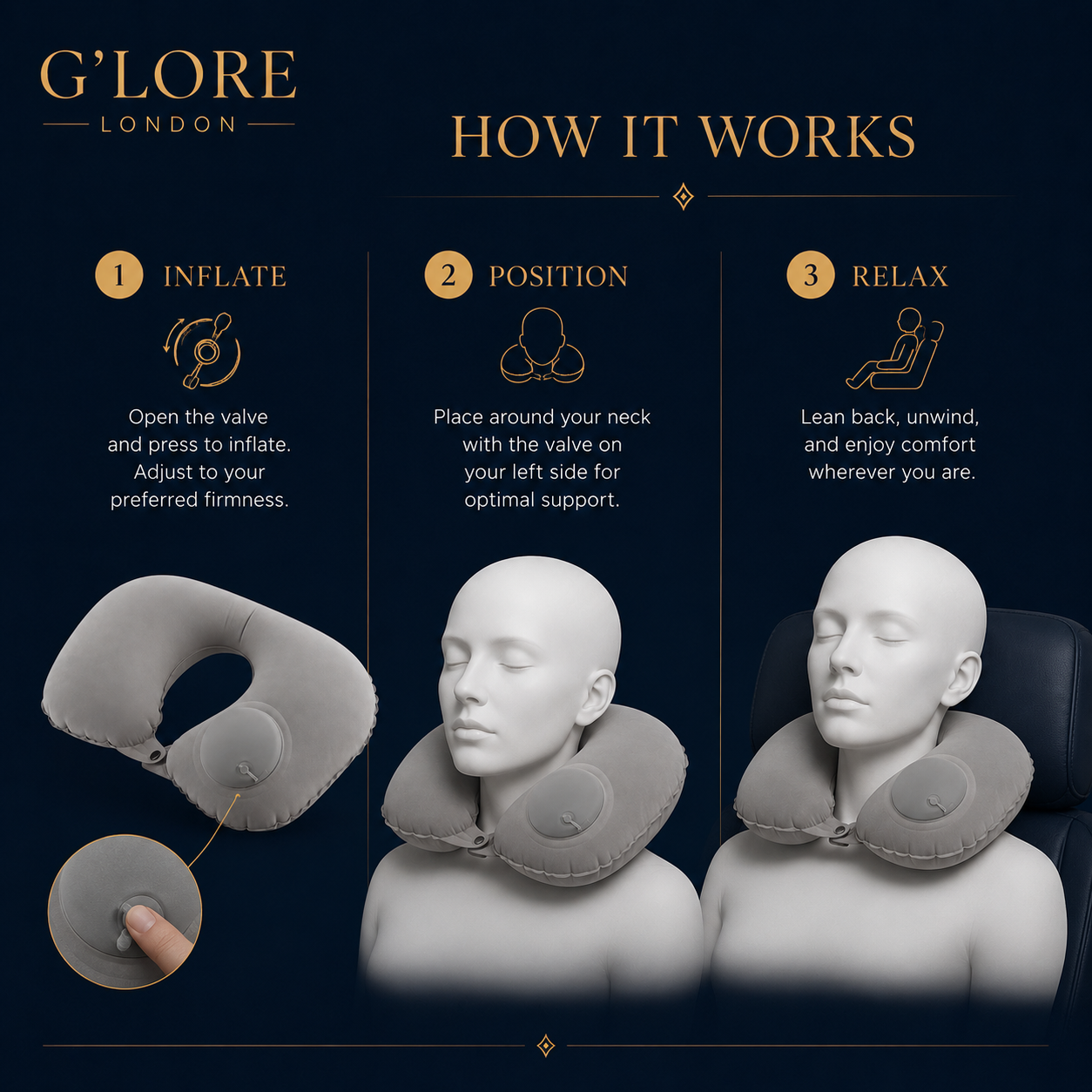 Lightweight Inflatable Travel Neck Pillow