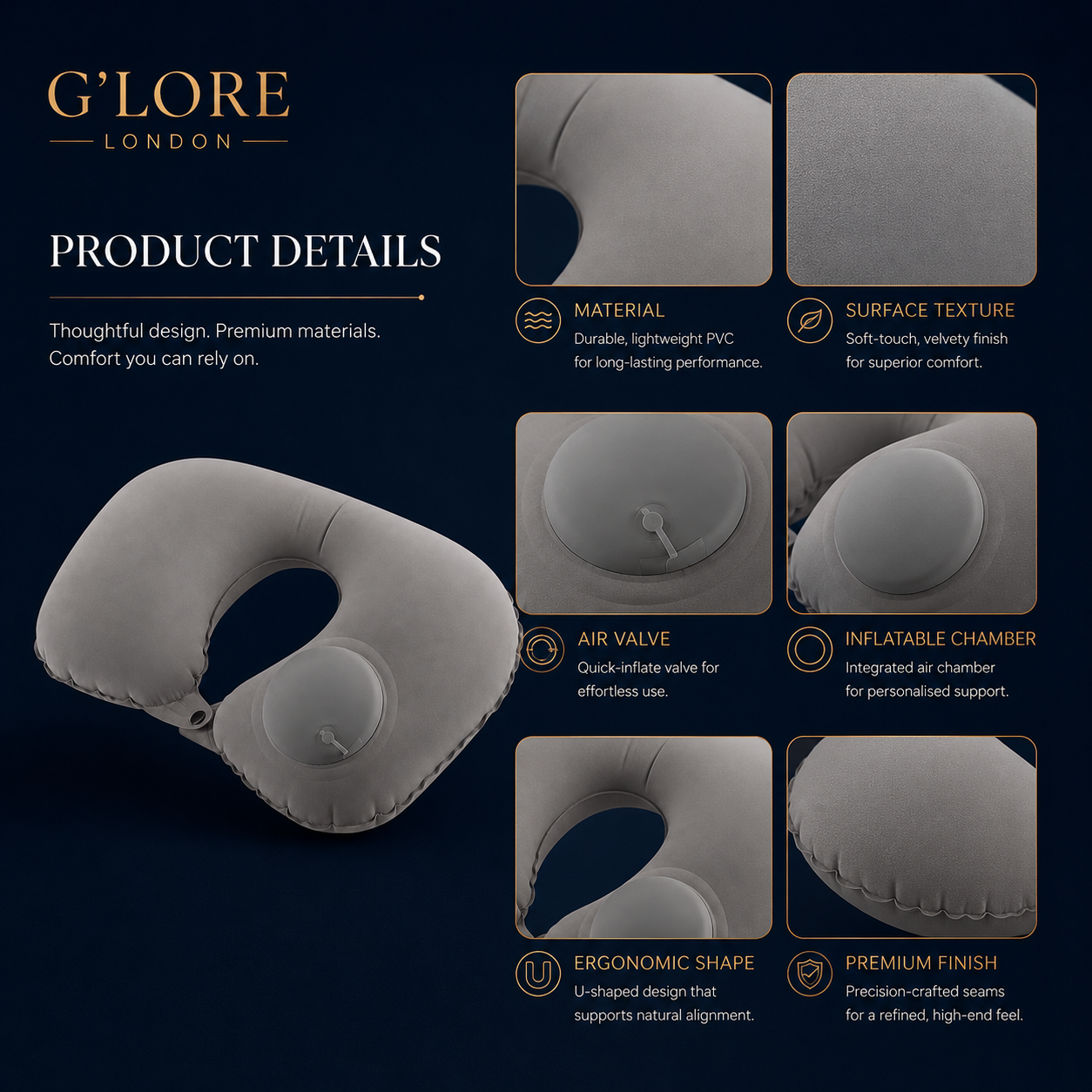 Lightweight Inflatable Travel Neck Pillow