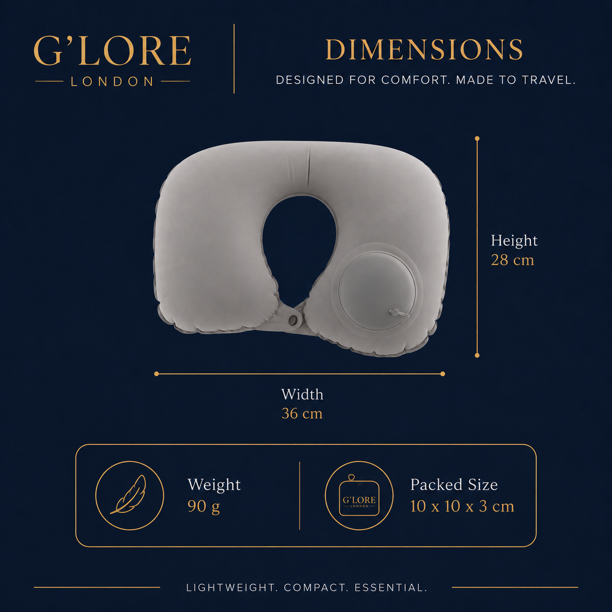 Lightweight Inflatable Travel Neck Pillow