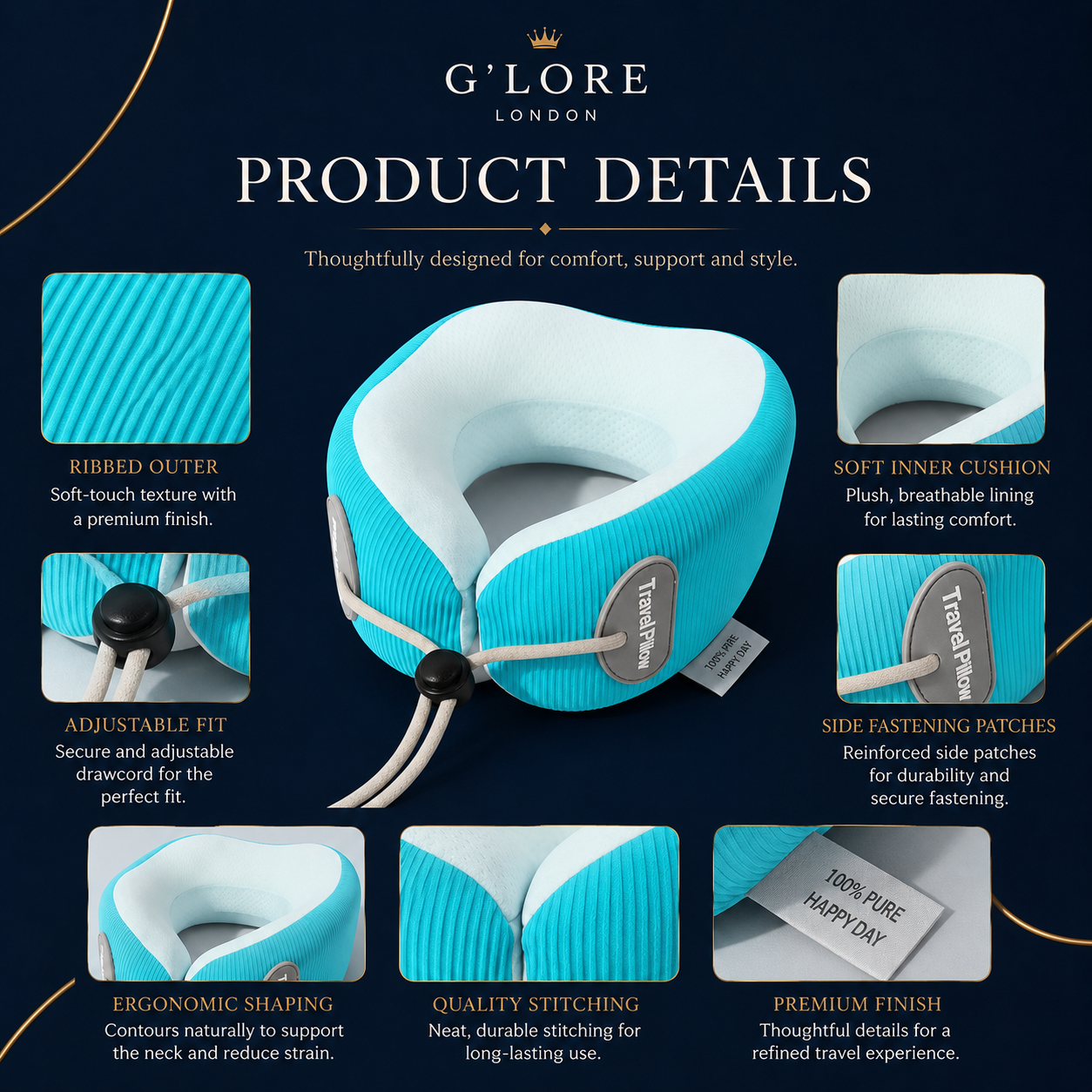 Cloud Comfort 360° Kids’ Memory Foam Travel Neck Pillow