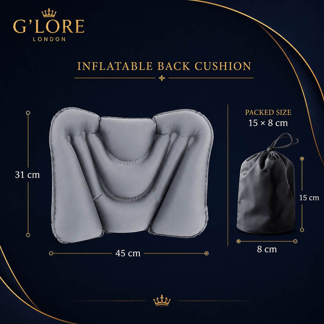 Air Comfort Inflatable Lumbar Support Cushion