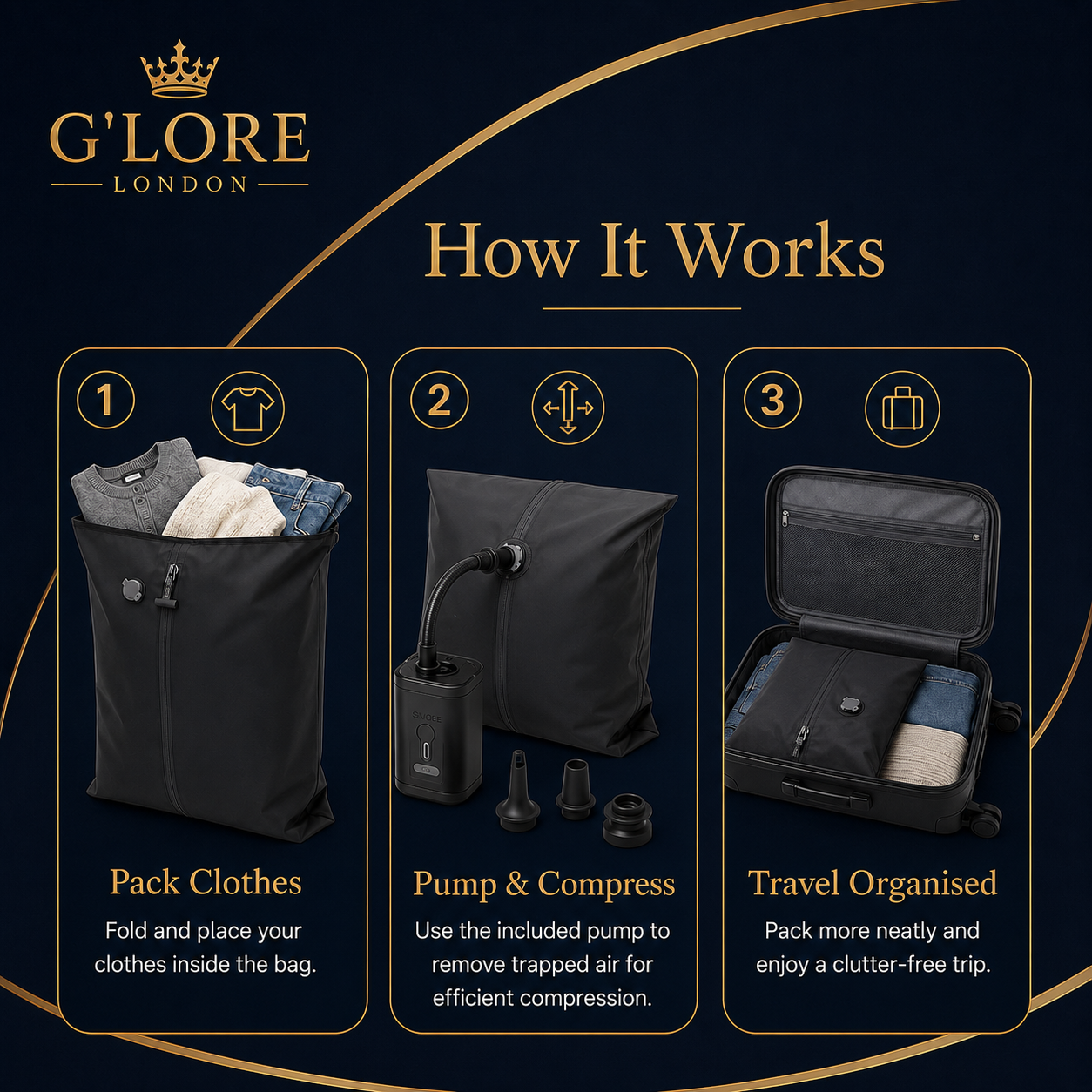 Space Saver Travel Compression Bags