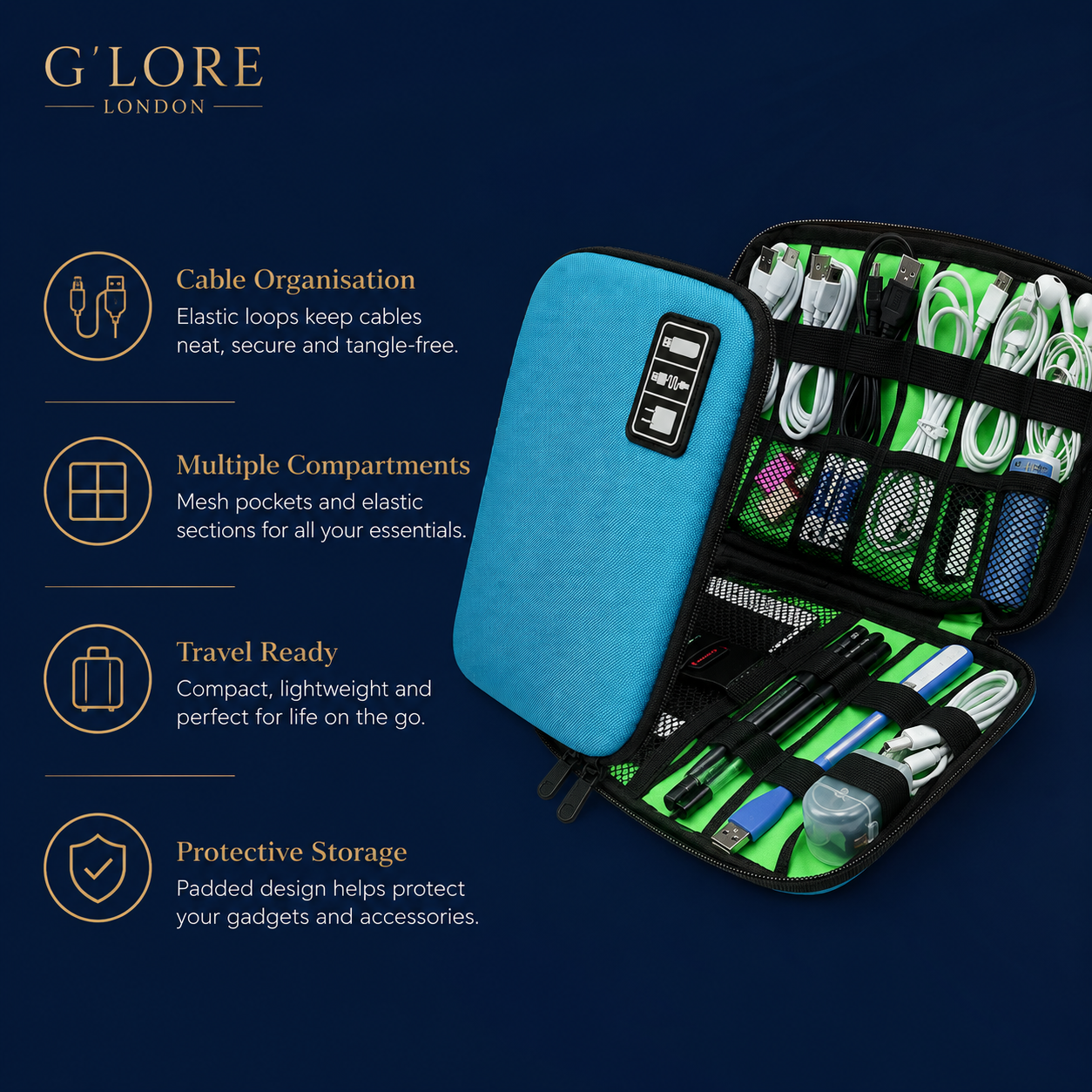 Tech Tidy Travel Cable Organiser