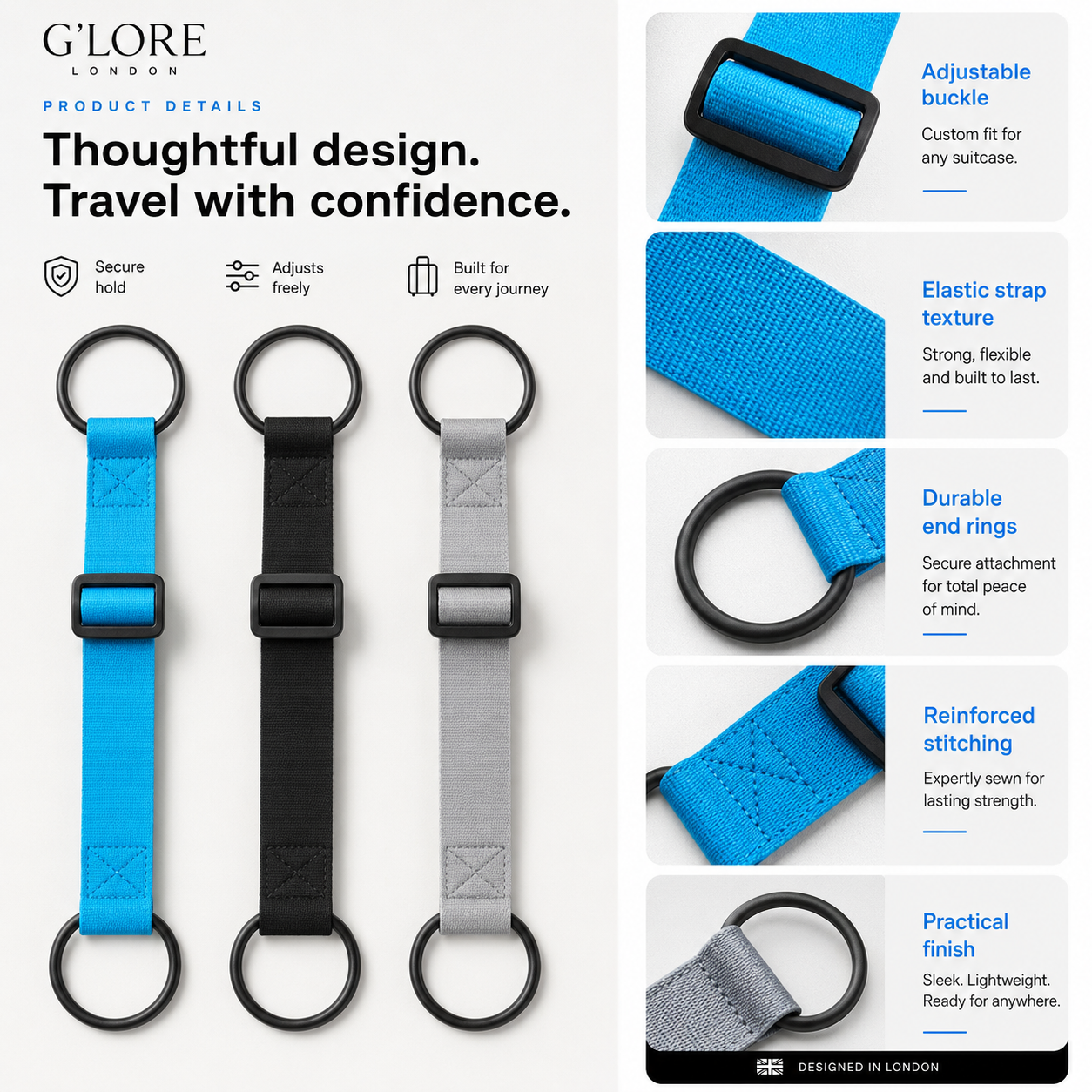 Adjustable Luggage Connector Strap
