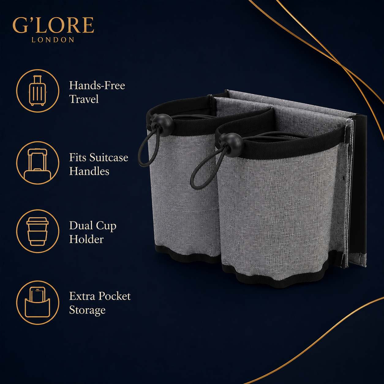 Hands-Free Luggage Cup Holder