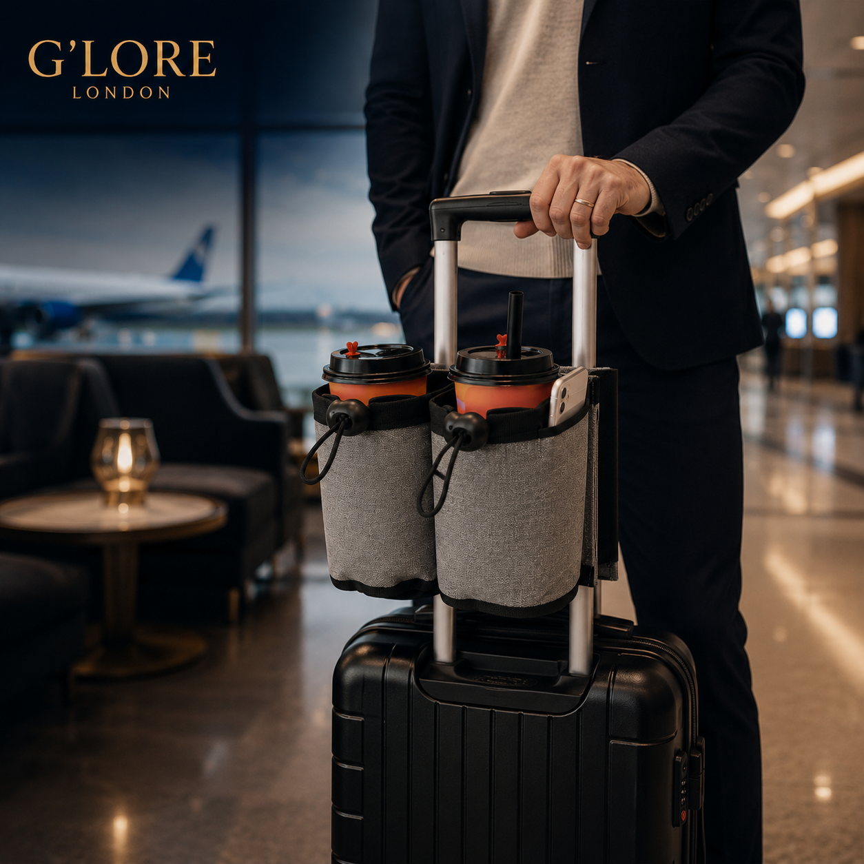 Hands-Free Luggage Cup Holder