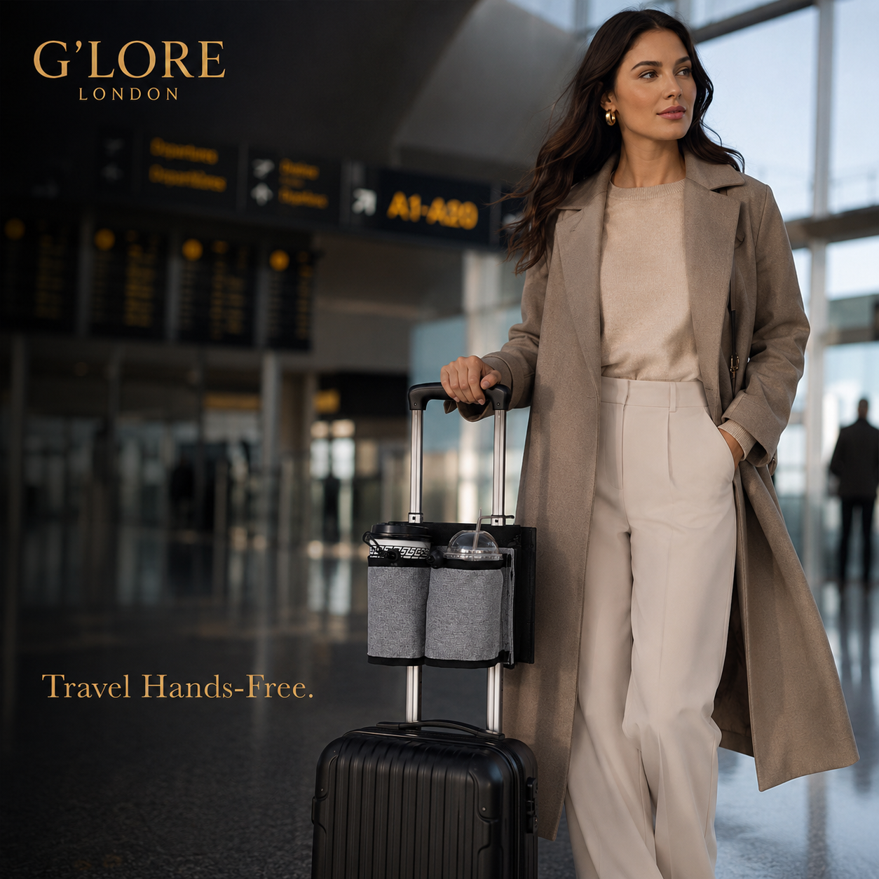 Hands-Free Luggage Cup Holder
