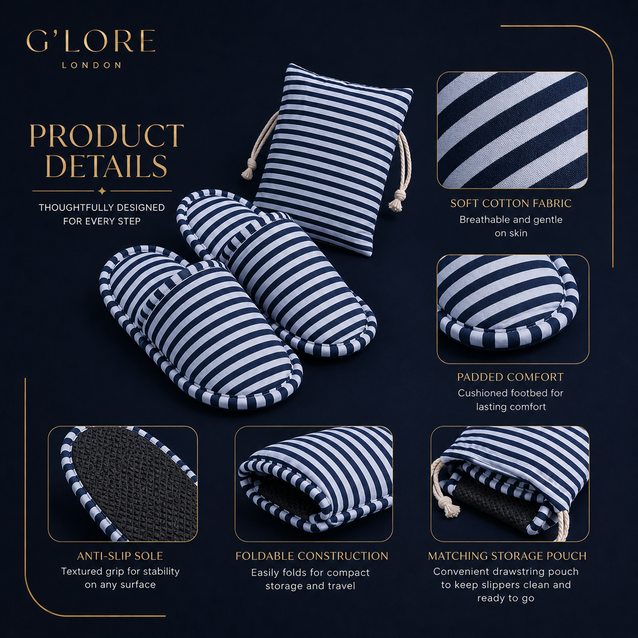 Foldable Travel Slippers