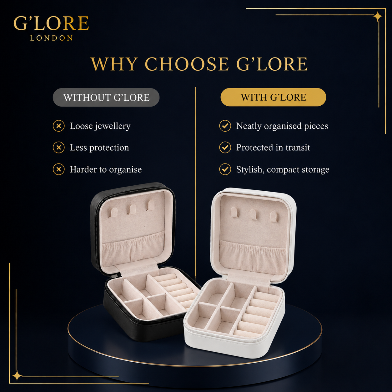 Compact Travel Jewellery Case
