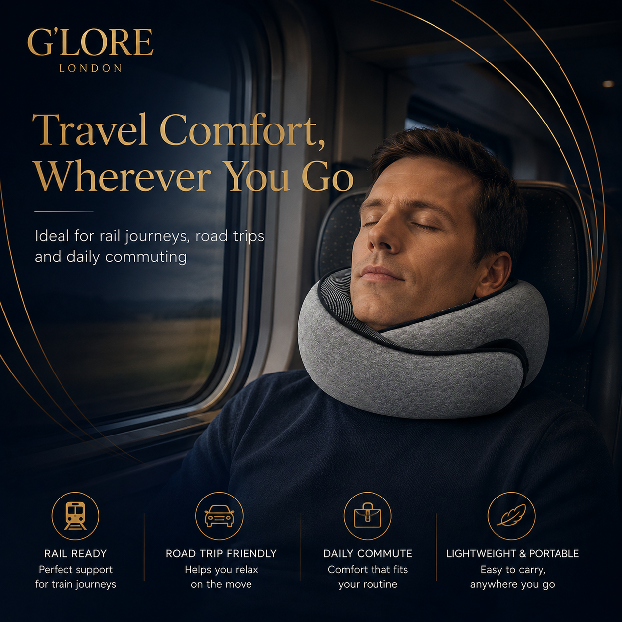 Cloud Comfort Memory Foam Travel Neck Pillow
