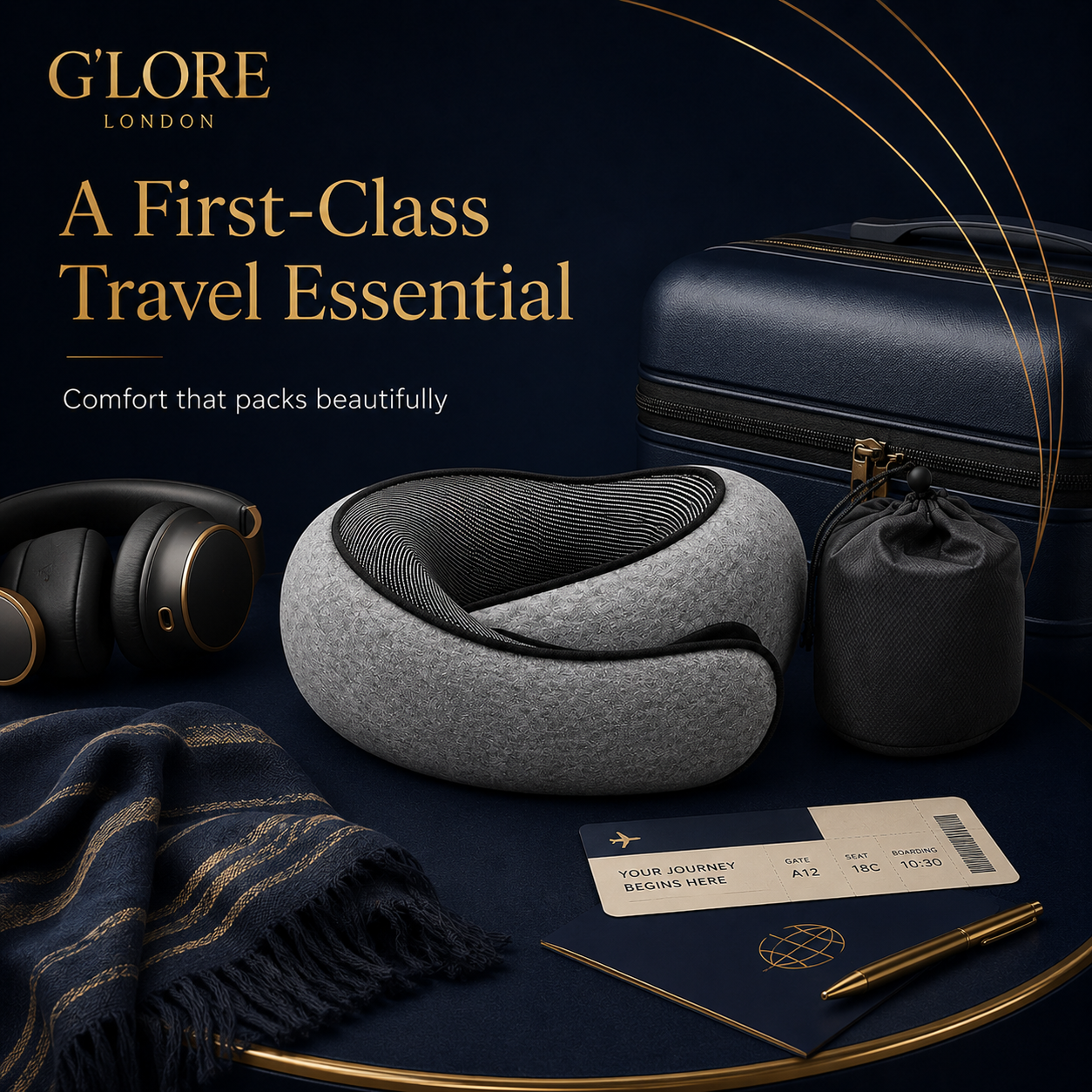 Cloud Comfort Memory Foam Travel Neck Pillow