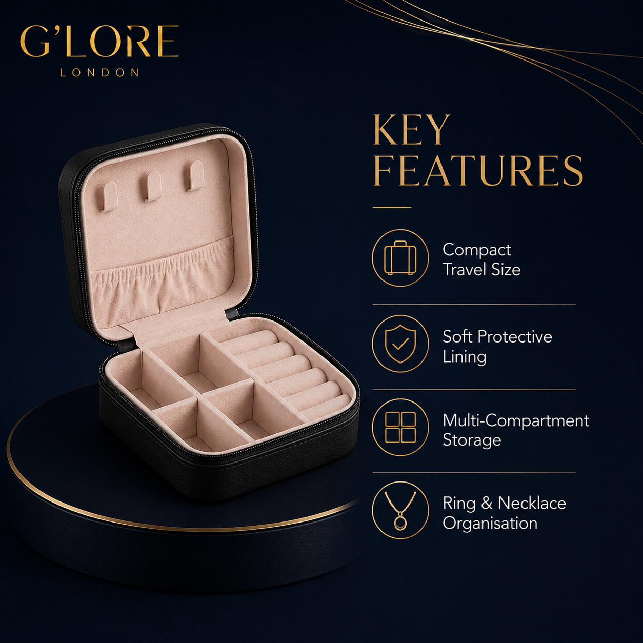 Compact Travel Jewellery Case