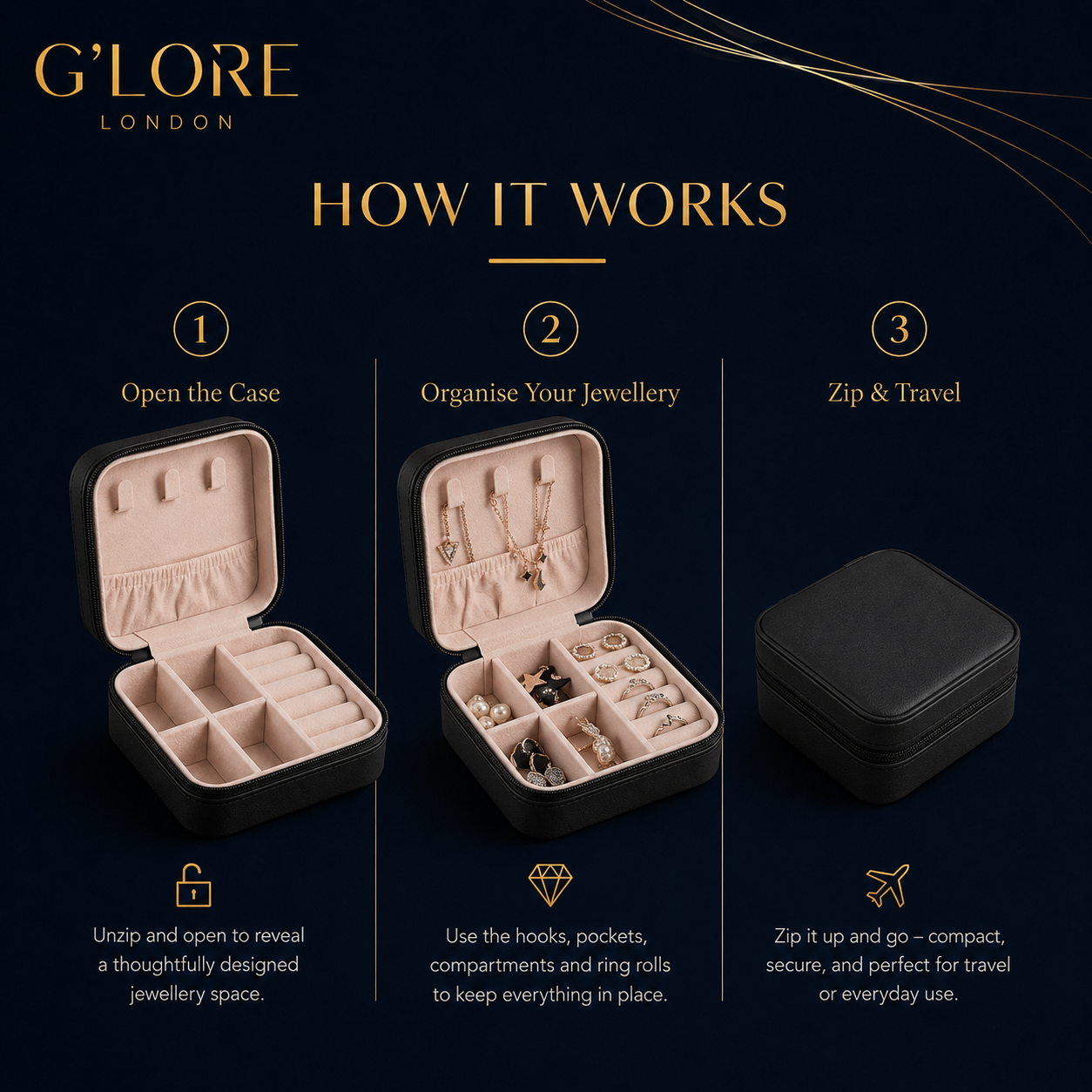 Compact Travel Jewellery Case