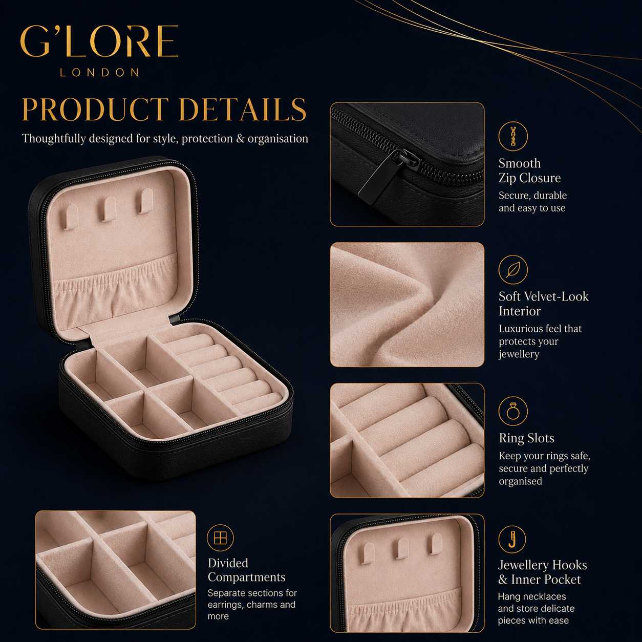 Compact Travel Jewellery Case