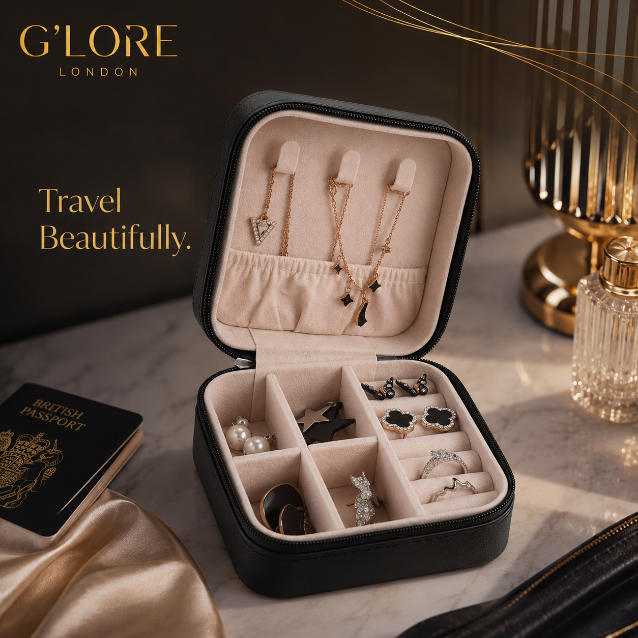 Compact Travel Jewellery Case